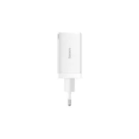 Ładowarka sieciowa Baseus GaN5 Pro 2C+U 65W CCGP120202 - 1x USB-A, 2x USB-C, QC4.0, Biała
