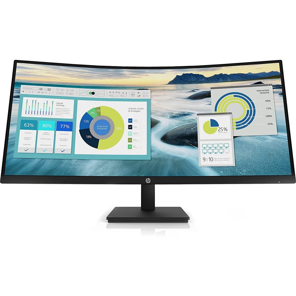Monitor HP P34hc G4 21Y56AA, 34", 3440x1440 (UWQHD), 60Hz, 21:9, zakrzywiony, VA, 5 ms, USB-C, Czarny | Sklep ITnes.pl, IT for B