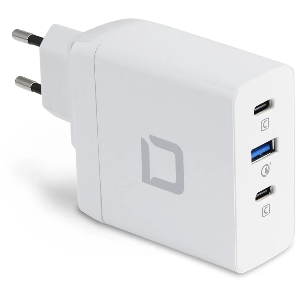 Ładowarka sieciowa Dicota Travel Laptop GaN Charger Universal PRO 100W D31983 - 1x USB-A, 2x USB-C, PD 3.0 100W, Biała