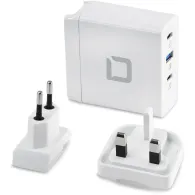 Ładowarka sieciowa Dicota Travel Laptop GaN Charger Universal PRO 100W D31983 - 1x USB-A, 2x USB-C, PD 3.0 100W, Biała
