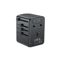 Ładowarka sieciowa Unitek 35W Universal Travel Adapter P1121ABK01 - 2x USB-C, 3x USB-A, EU, UK, AU, US, Czarna