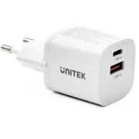 Ładowarka sieciowa Unitek 33W Mini USB Wall Charger P1125AWH01-EU - 1x USB-C, 1x USB-A, Biała