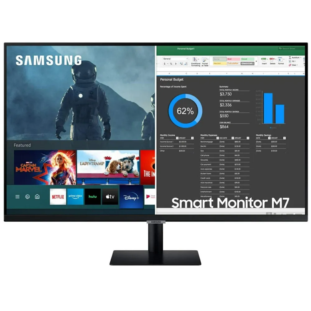 Monitor Samsung Smart LS32AM700UUXEN, 32", 3840x2160 (4K), 60Hz, VA, HDR, 8 ms, USB-C, Czarny | Sklep ITnes.pl, IT for BUSINESS