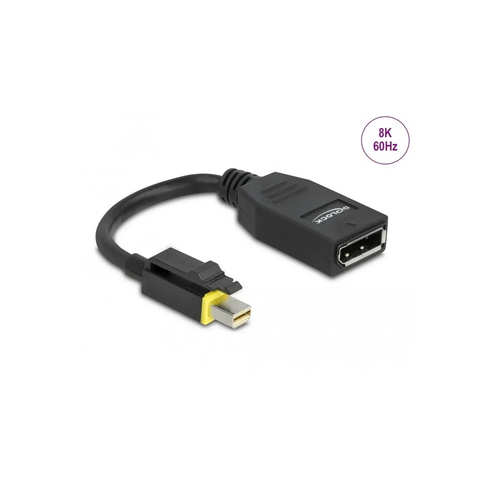 Kabel Delock 65978 mini DisplayPort do DisplayPort 1.4, 8K 60 Hz, 15 cm, Czarny z zatrzaskiem | Sklep ITnes.pl, IT for BUSINESS