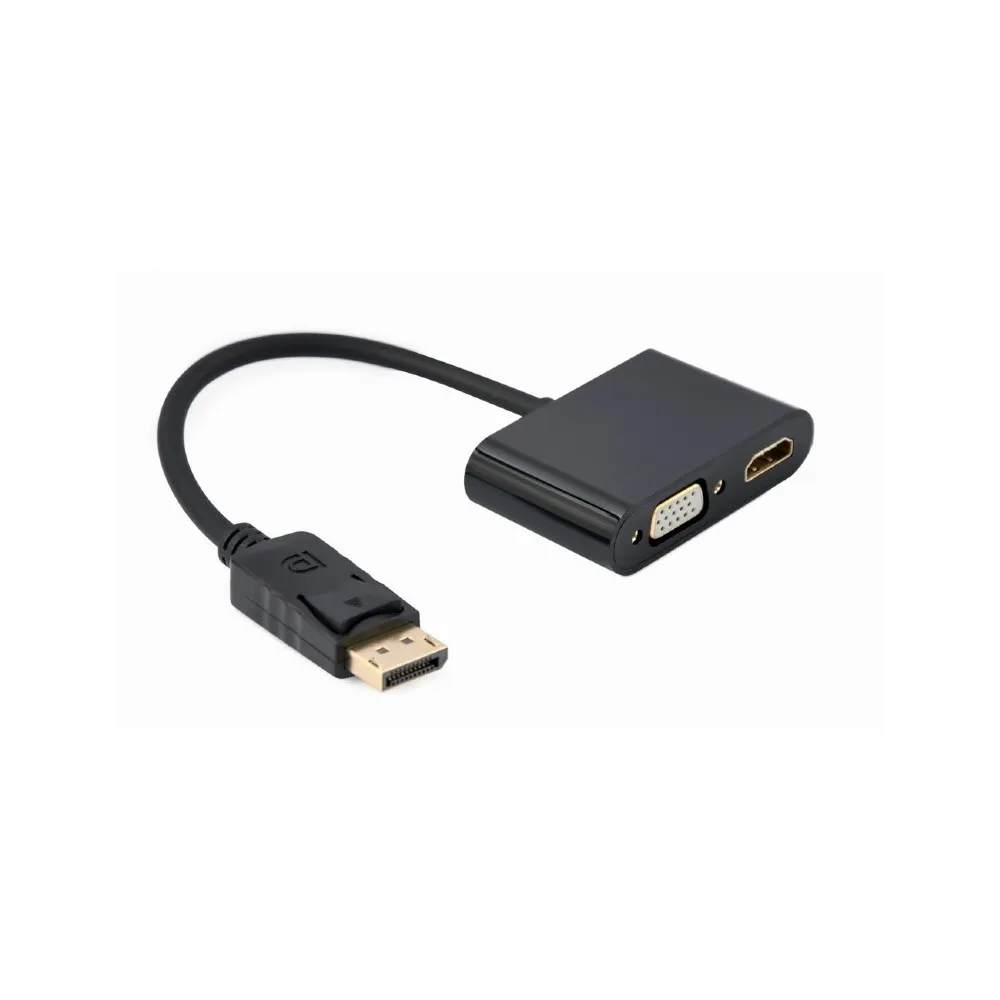 Adapter DisplayPort 1.2 do HDMI i VGA Gembird A-DPM-HDMIFVGAF-01, HDMI 4K 30Hz, VGA FHD 60 Hz, Czarny | Sklep ITnes.pl, IT for B