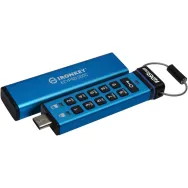 Pendrive Kingston IronKey Keypad 200C 128 GB IKKP200C/128GB - USB-C, FIPS 140-3 Lvl 3 Pending AES-256 Encrypted, Niebieski
