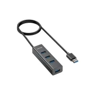 Hub USB Unitek 4-in-1 USB-A 5Gbps Hub Y-3089V01 - USB-C do USB-C i 4x USB-A 5Gbps, Czarny