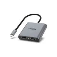 Adapter Unitek USB-C / 2x HDMI 4K 60Hz V1404B, Kolor srebrny | Sklep ITnes.pl, IT for BUSINESS