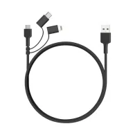 Kabel AUKEY CB-BAL5 3w1 USB-A do microUSB/USB-C/Lightning, Quick Charge, 1,2m, Czarny | Sklep ITnes.pl, IT for BUSINESS