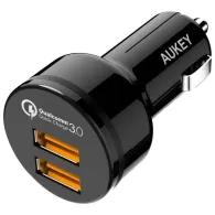 Ładowarka samochodowa AUKEY CC-T8 - 2x USB-A, Power Delivery 3.0 6A 36W, Czarna