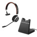 Słuchawki bezprzewodowe nauszne Jabra Evolve 65 MS Mono + Charging Stand 6593-823-399 - Kolor srebrny, Czarne