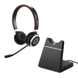 Słuchawki bezprzewodowe nauszne Jabra Evolve 65 MS Stereo + Charging Stand 6599-823-399 - Czarne