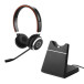 Słuchawki nauszne Jabra Evolve 65 UC Stereo + Charging Stand 6599-823-499 - Czarne, Czerwone