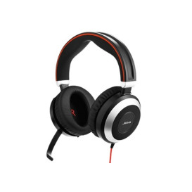 Słuchawki nauszne Jabra EVOLVE 80 UC Duo 14401-11 - Kolor srebrny, Czarne