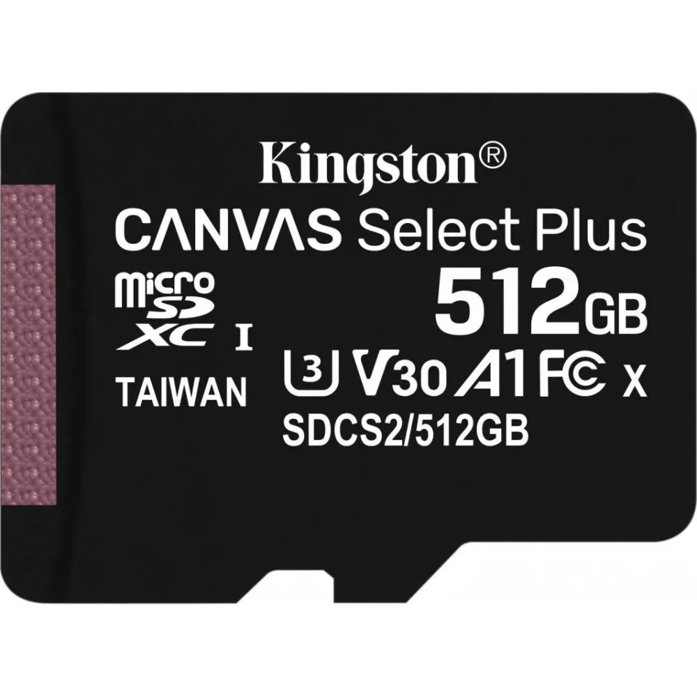 Karta Kingston Canvas Select Plus MicroSD 512 GB Class 10 UHS-I/U3 A1 V30 SDCS2/512GBSP - Czarna | Sklep ITnes.pl - IT for BUSIN