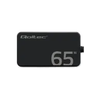 Ładowarka sieciowa Qoltec 65W GaN Super Fast Slim 52421 - PD/ 5-20V/ 3.25A/ USB-C 3.1/ Czarna