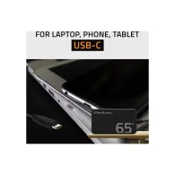 Ładowarka sieciowa Qoltec 65W GaN Super Fast Slim 52421 - PD/ 5-20V/ 3.25A/ USB-C 3.1/ Czarna