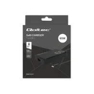 Ładowarka sieciowa Qoltec 65W GaN Super Fast Slim 52421 - PD/ 5-20V/ 3.25A/ USB-C 3.1/ Czarna