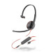 Słuchawka nauszna Plantronics Blackwire C3215 USB-C 209750-101 - Czarna, Mono, Regulacja głośności, USB-C,