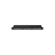 Patchpanel 19" Lanberg PPSA-1024-B - 24 ekranowane porty, 1U, KAT. 6A, czarny