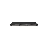 Patchpanel 19" Lanberg PPSA-1024-B - 24 ekranowane porty, 1U, KAT. 6A, czarny