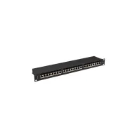 Patchpanel 19" Lanberg PPSA-1024-B - 24 ekranowane porty, 1U, KAT. 6A, czarny