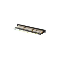 Patchpanel 19" Lanberg PPSA-1024-B - 24 ekranowane porty, 1U, KAT. 6A, czarny