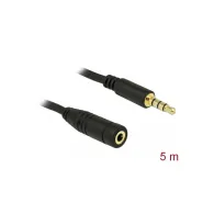 Przedłużacz jack 3,5 m Delock 84669, jack 4 pin, 5 m, Czarny | Sklep ITnes.pl, IT for BUSINESS