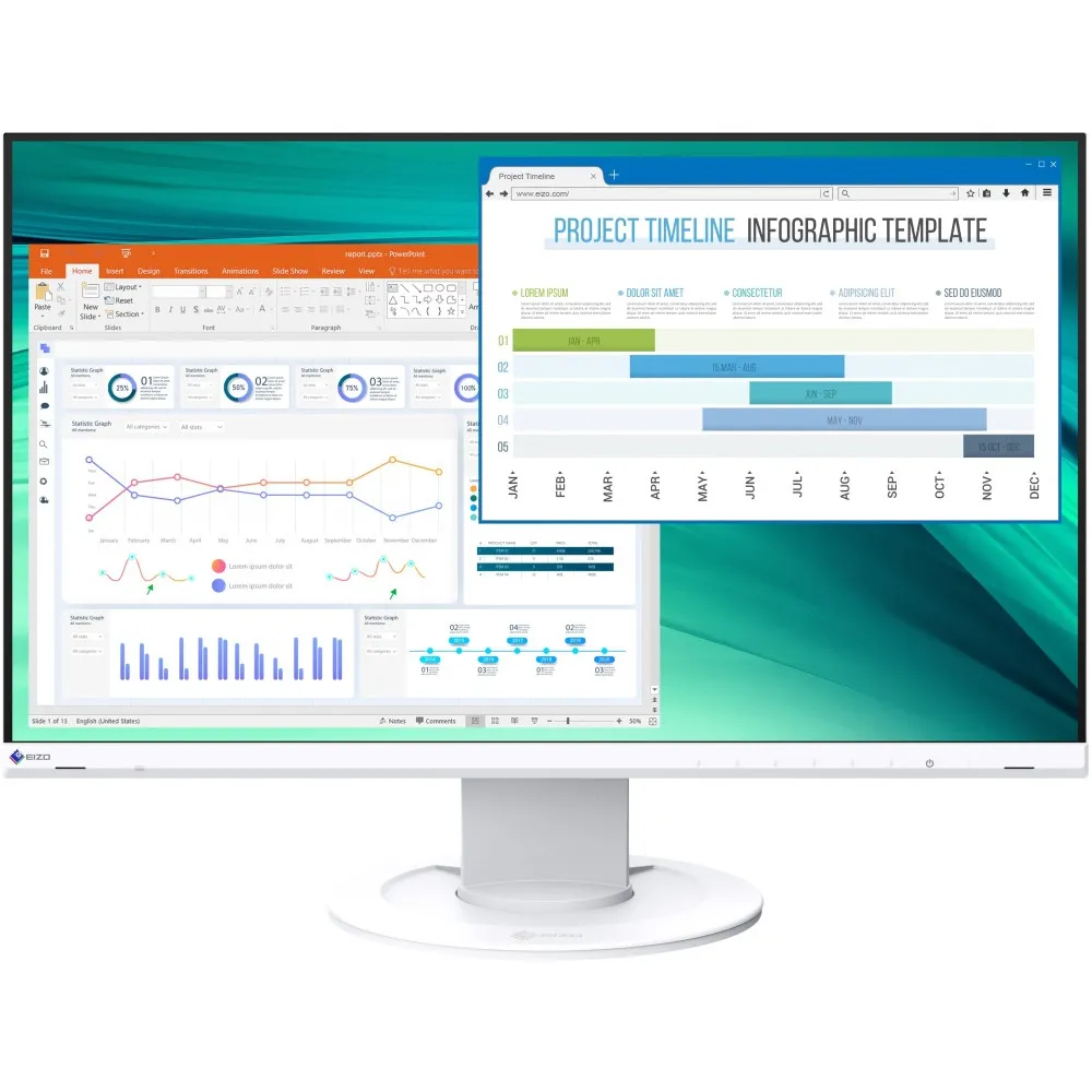 Monitor EIZO FlexScan EV2460-WT, 23,8", 1920x1080 (FHD), IPS, 5 ms, pivot, Czarno-biały | Sklep ITnes.pl, IT for BUSINESS