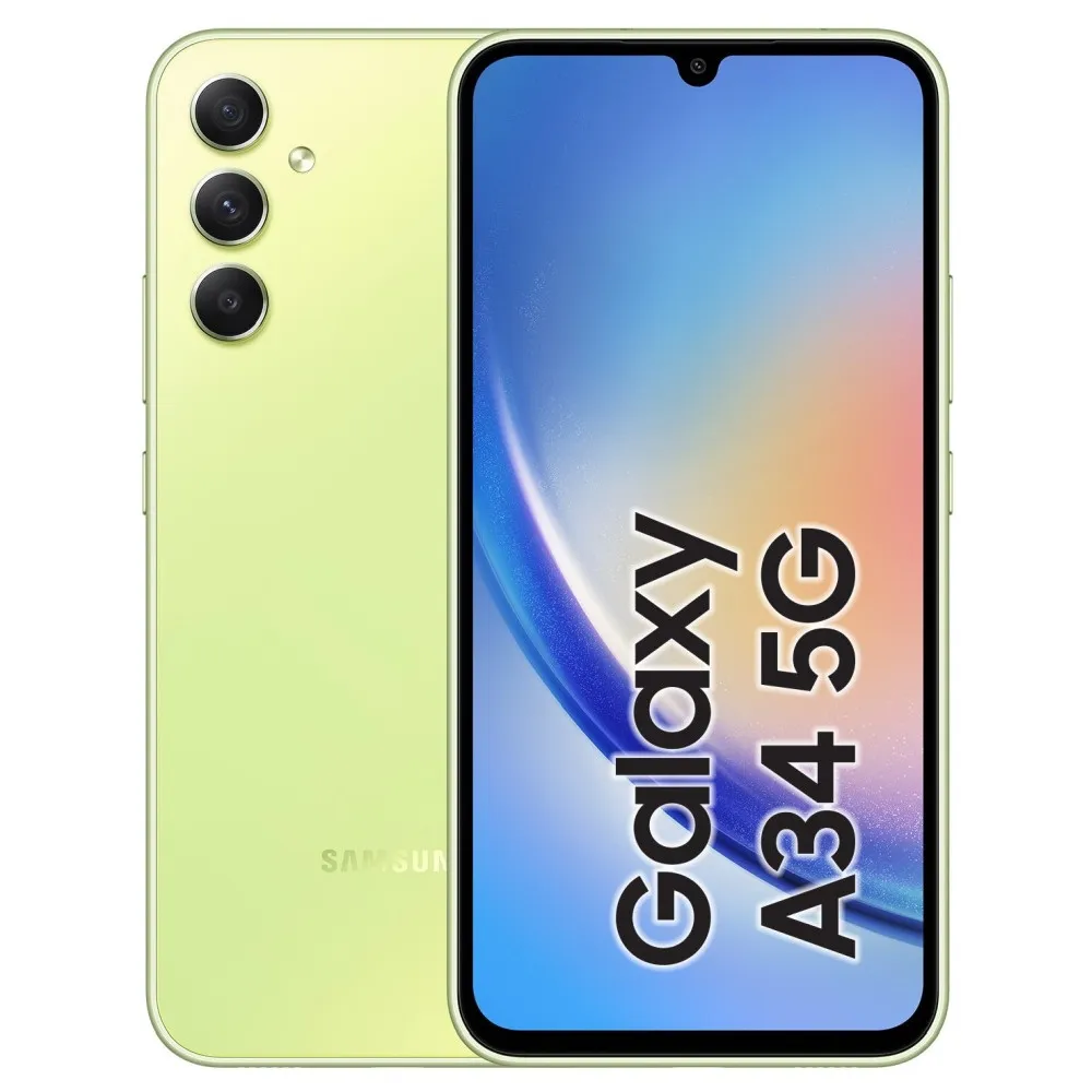 Smartfon Samsung Galaxy A34 5G SM-A346BLGAEUE, Dimensity 1080, 6,6" 2340x1080, 128GB, 6GB, 5G, Zielony, 48+13Mpix, Android, 2CI 