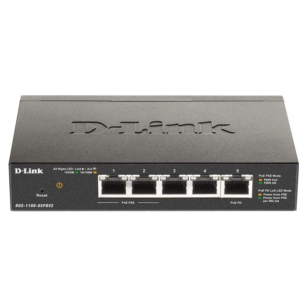 Switch zarządzalny D-Link DGS-1100-05PDV2, 5x 10|100|1000Mbps, POE | Sklep ITnes.pl, IT for BUSINESS