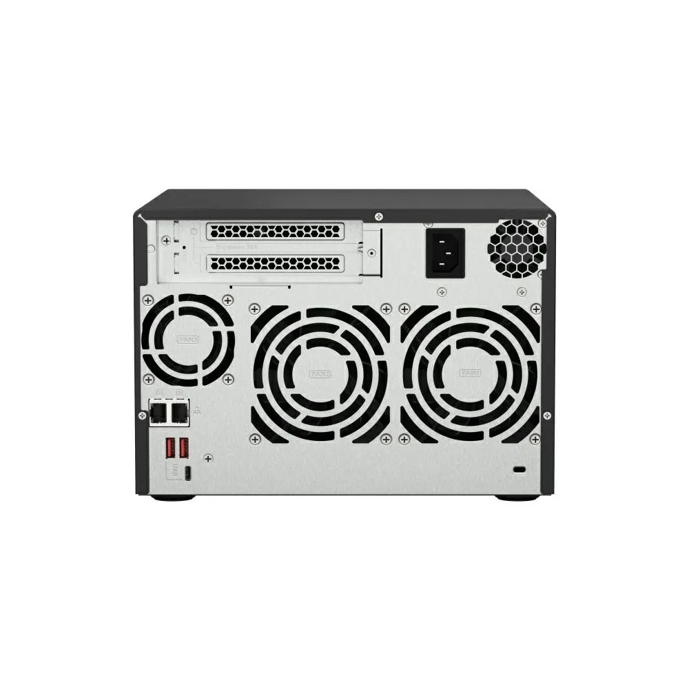 Serwer NAS QNAP Tower TS-673A-QS - Tower/AMD Ryzen V1500B/32 GB RAM/14 TB/1 TB cache/6 wnęk/2 x M.2/hot-swap - zdjęcie