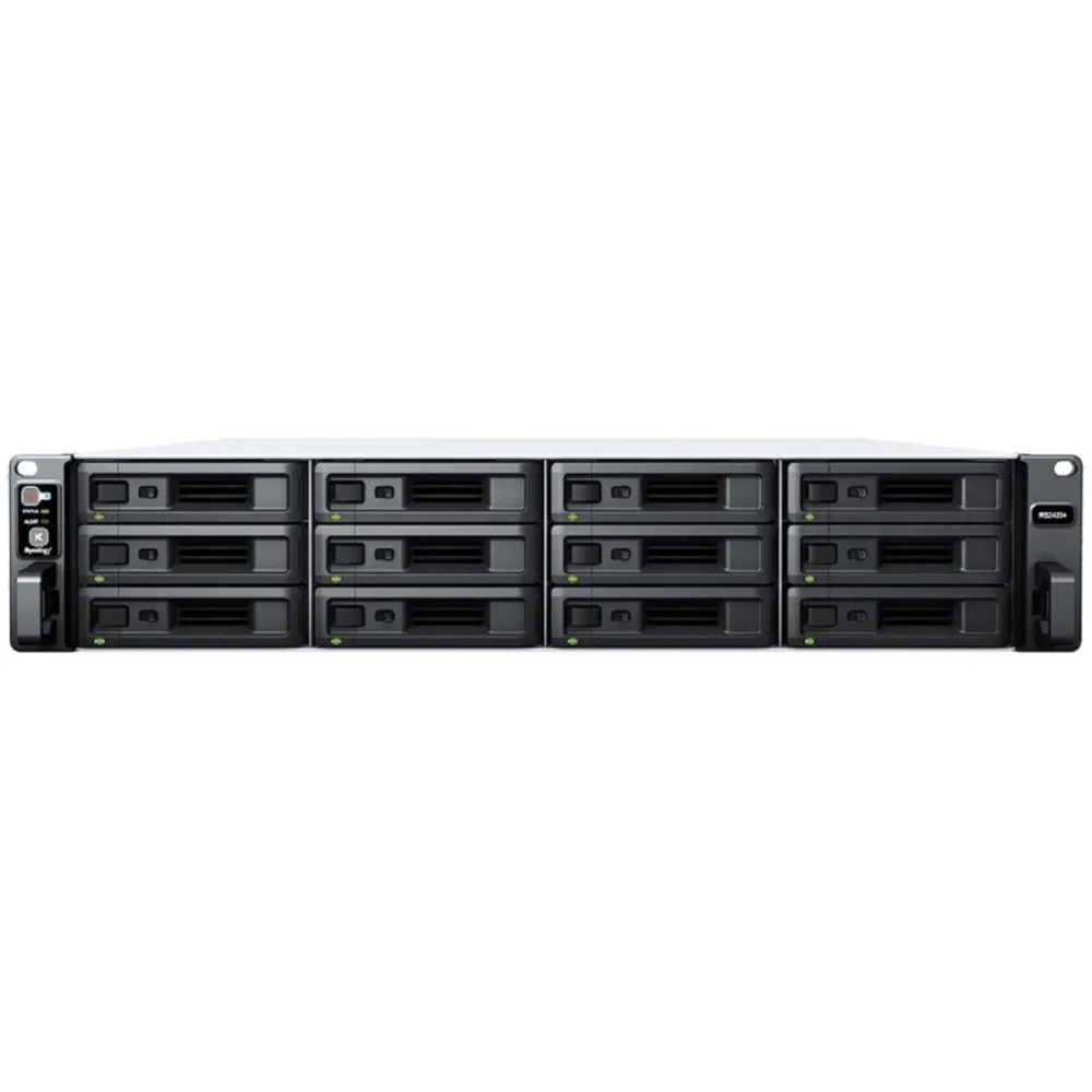 Zdjęcie produktu Serwer NAS Synology RackStation RS2423RP+ - Rack (2U)/AMD Ryzen V1780B/8 GB RAM/12 wnęk/hot-swap/3 lata Carry-in