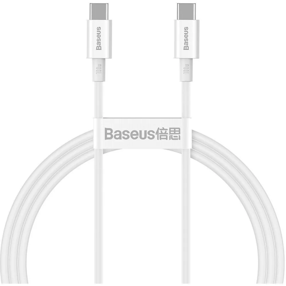 Kabel Baseus Crystal Shine USB-C CATYS-B02, PD 100W, USB 2.0, 1 m, Biały | Sklep ITnes.pl, IT for BUSINESS