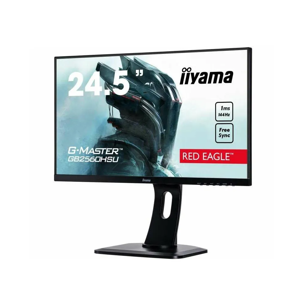Monitor iiyama G-MASTER GB2560HSU-B1 C - 24,5"/1920x1080 (Full HD)/144Hz/TN/FreeSync/1 ms/pivot/Czarny