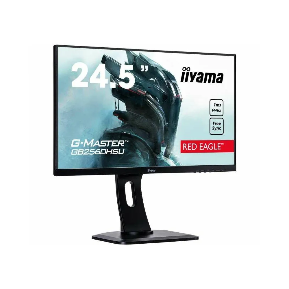 Monitor iiyama G-MASTER GB2560HSU-B1 C - 24,5"/1920x1080 (Full HD)/144Hz/TN/FreeSync/1 ms/pivot/Czarny