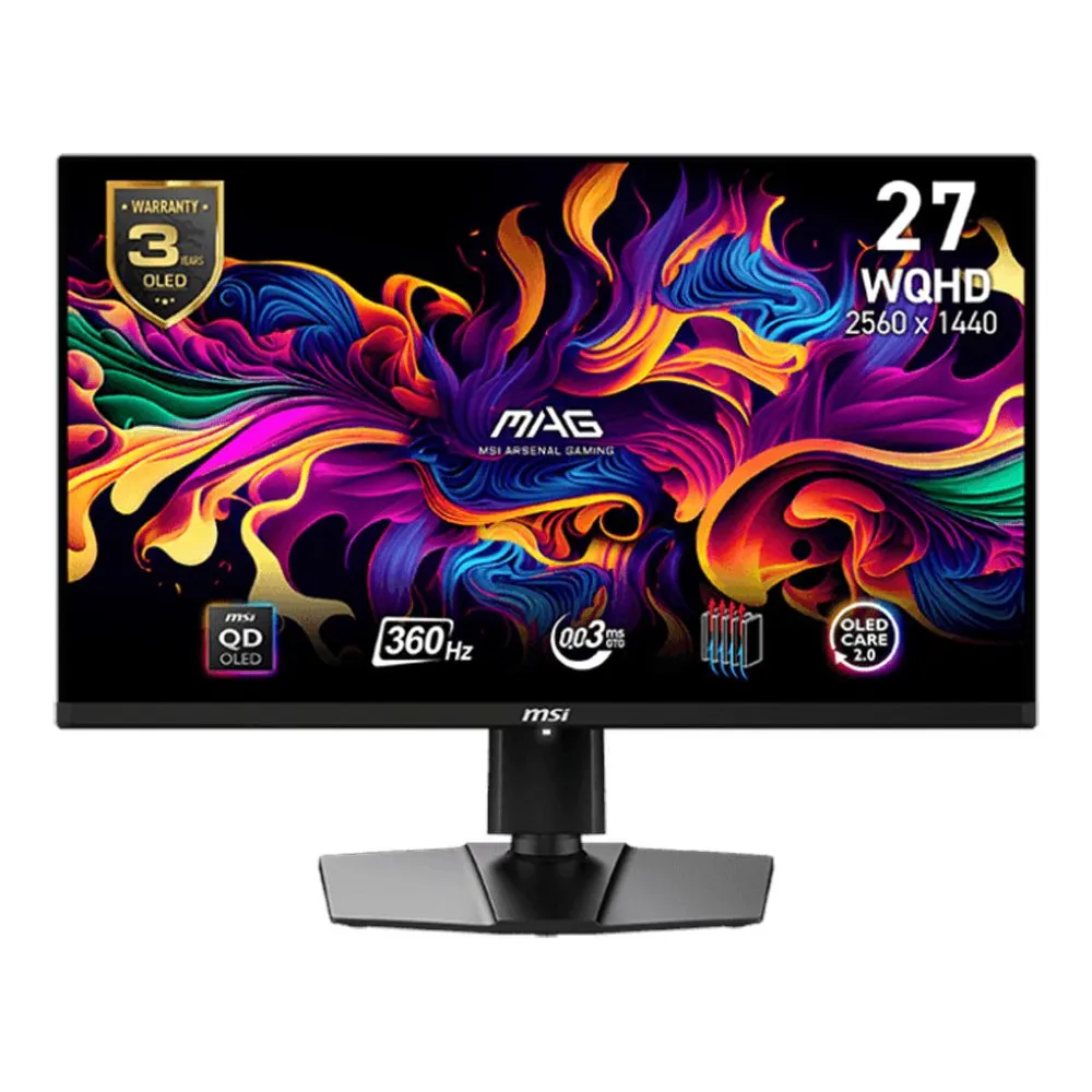 Monitor MSI MAG 271QPX QD-OLED - 27"/2560x1440 (QHD)/360Hz/QD OLED/FreeSync/0,03 ms/pivot/USB-C/Czarny