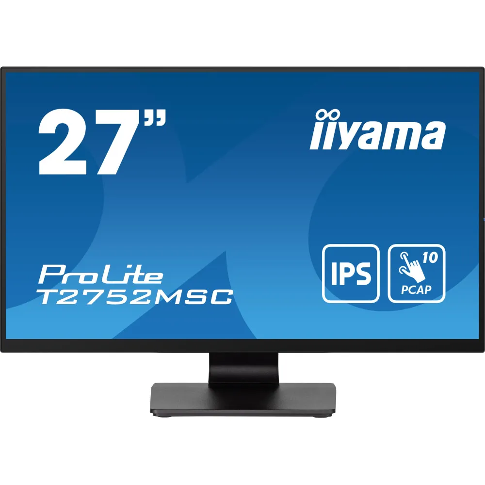 Monitor iiyama ProLite T2752MSC-B1 - 27"/1920x1080 (Full HD)/60Hz/IPS/5 ms/dotykowy/Czarny