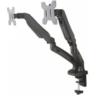 Uchwyt biurkowy na sprężynie gazowej do 2 monitorów ART RAMART L-13GD - do monitorów 13-27 cali, VESA 75, VESA 100, Czarny