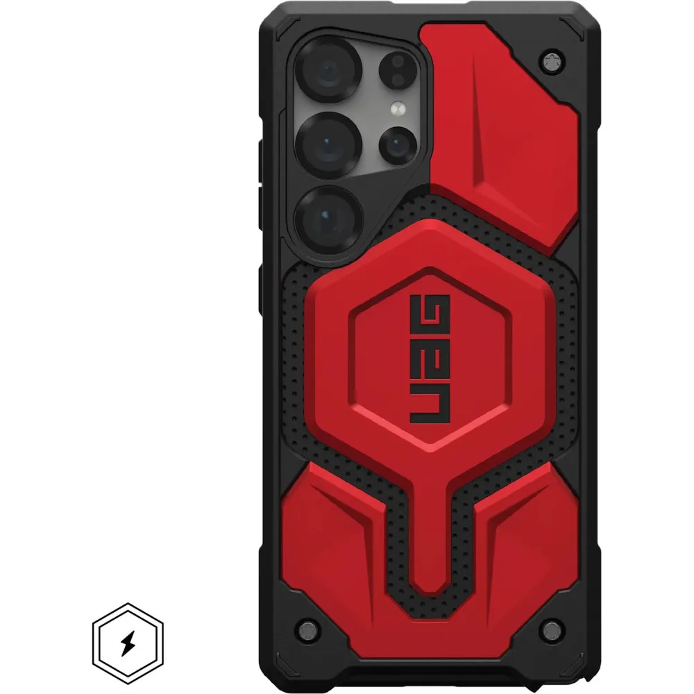 Etui ochronne na smartfon UAG Monarch Pro do Galaxy S25 Ultra 214461119494, Czarne, Czerwone | Sklep ITnes.pl, IT for BUSINESS