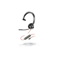 Słuchawki nauszne Poly Blackwire 3310 Monaural USB-C Headset +USB-C/A Adapter 8X215AA