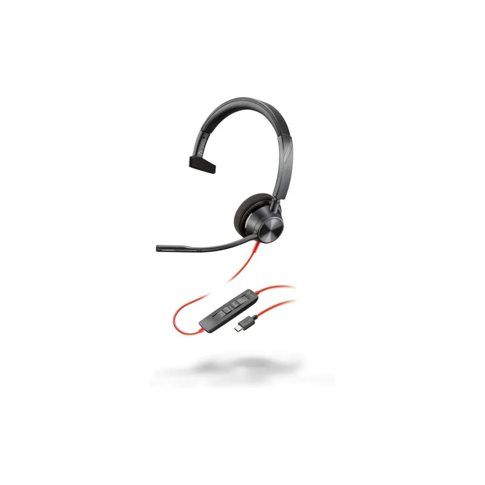 Słuchawki nauszne Poly Blackwire 3310 Monaural USB-C Headset +USB-C/A Adapter 8X215AA