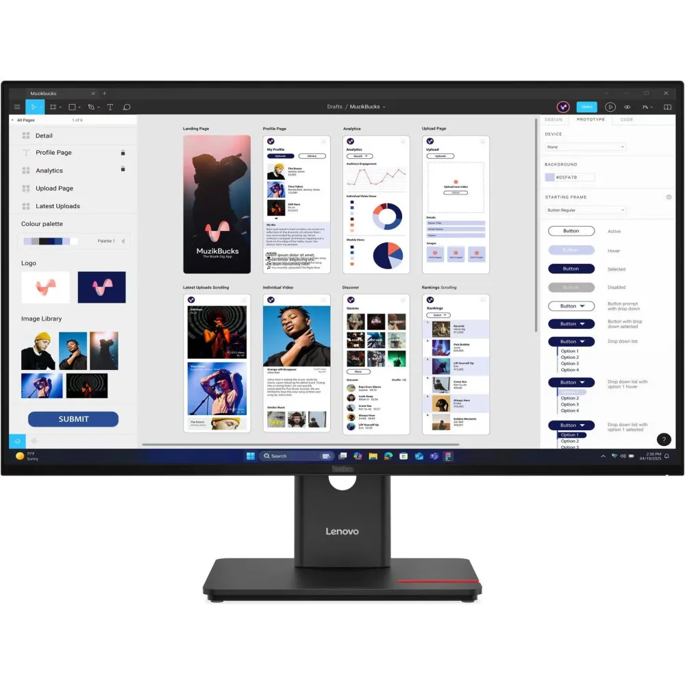 Monitor Lenovo ThinkVision T32UD-40 64B0GAT1EU - zdjęcie poglądowe 8