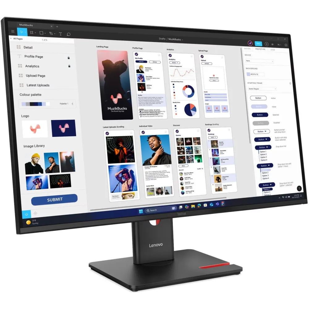 Monitor Lenovo ThinkVision T32UD-40 64B0GAT1EU - 31,5"/3840x2160 (4K)/48Hz-60Hz/IPS/HDR/4 ms/pivot/USB-C/Czarny - zdjęcie
