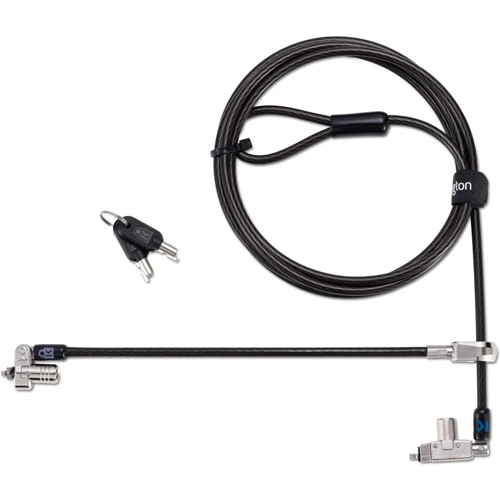 Linka zabezpieczająca Kensington Slim N17 2.0 Keyed Dual Head Laptop Lock for Wedge-Shaped Slots K60508WW - Czarna