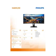Monitor Philips 346B1C/00, 34", 3440x1440 (UWQHD), 100Hz, 21:9, zakrzywiony, VA, 5 ms, USB-C, Czarny | Sklep ITnes.pl, IT for BU