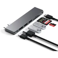 Replikator portów Satechi Pro Hub Slim ST-HUCPHSM - USB 4, HDMI, 2x USB-A, SD/microSD, USB-C, Szary