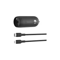 Ładowarka samochodowa Belkin BoostCharge 30W USB-C CCA004BT1MBK-B5 - Kabel USB-C do Ligtning, Czarna