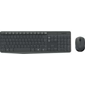 Zestaw bezprzewodowy klawiatury i myszy Logitech MK235 920-007931 - Klawiatura klasyczna/Mysz optyczna/USB/US/Szary