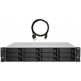 Moduł rozszerzający QNAP TL-R1200C-RP - 1x USB-C, Rack (2U), 12 wnęk, 2x 250W - zdjęcie 2